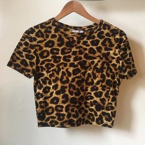 Zara cheetah crop top